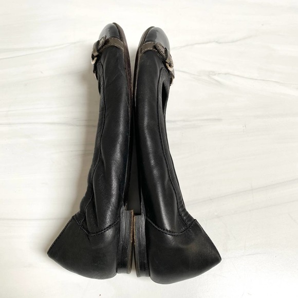 Attilio Giusti Leombruni Black Leather Cap Toe Buckle Flats Size 8.5 - Picture 6 of 11
